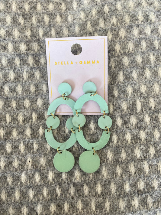 S + G  Luna Green Earrings Stella + Gemma