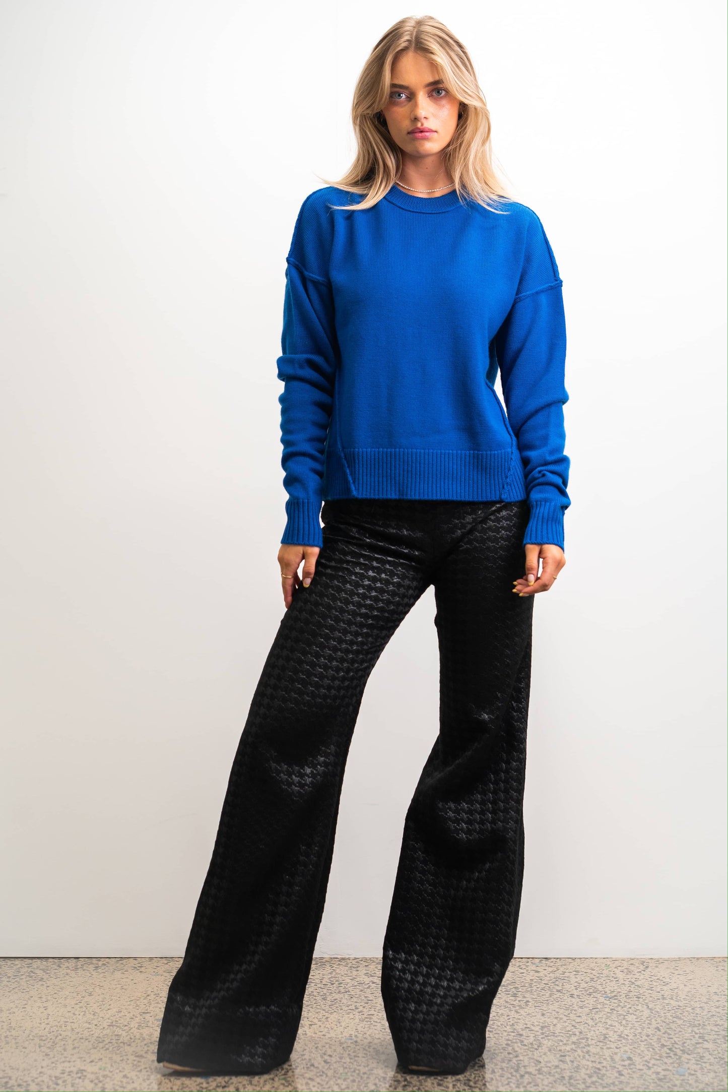 Margie Merino Wool Women's Women's Knit Jumper - Colbalt