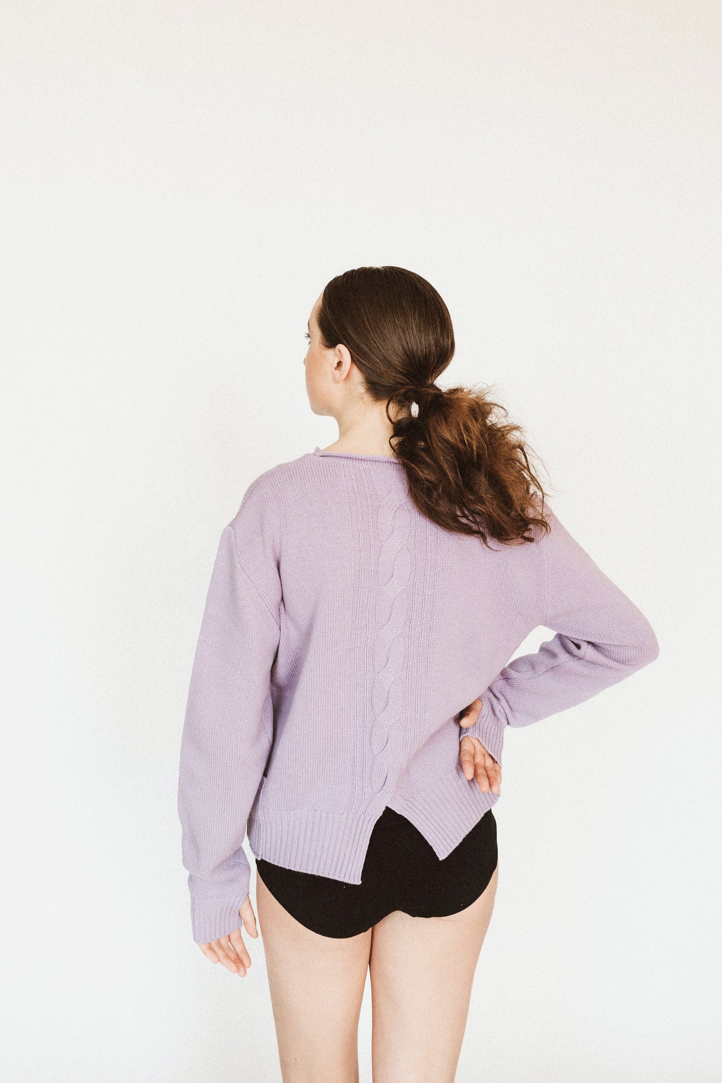Glennie Merino Wool Women's Knit Jumper - Lilac