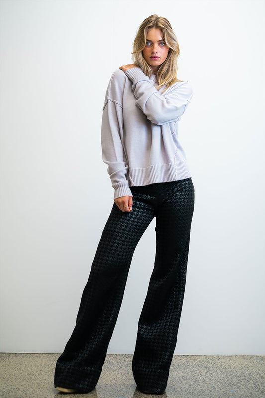 Margie Merino Wool Women's Knit Jumper  - Pale Grey