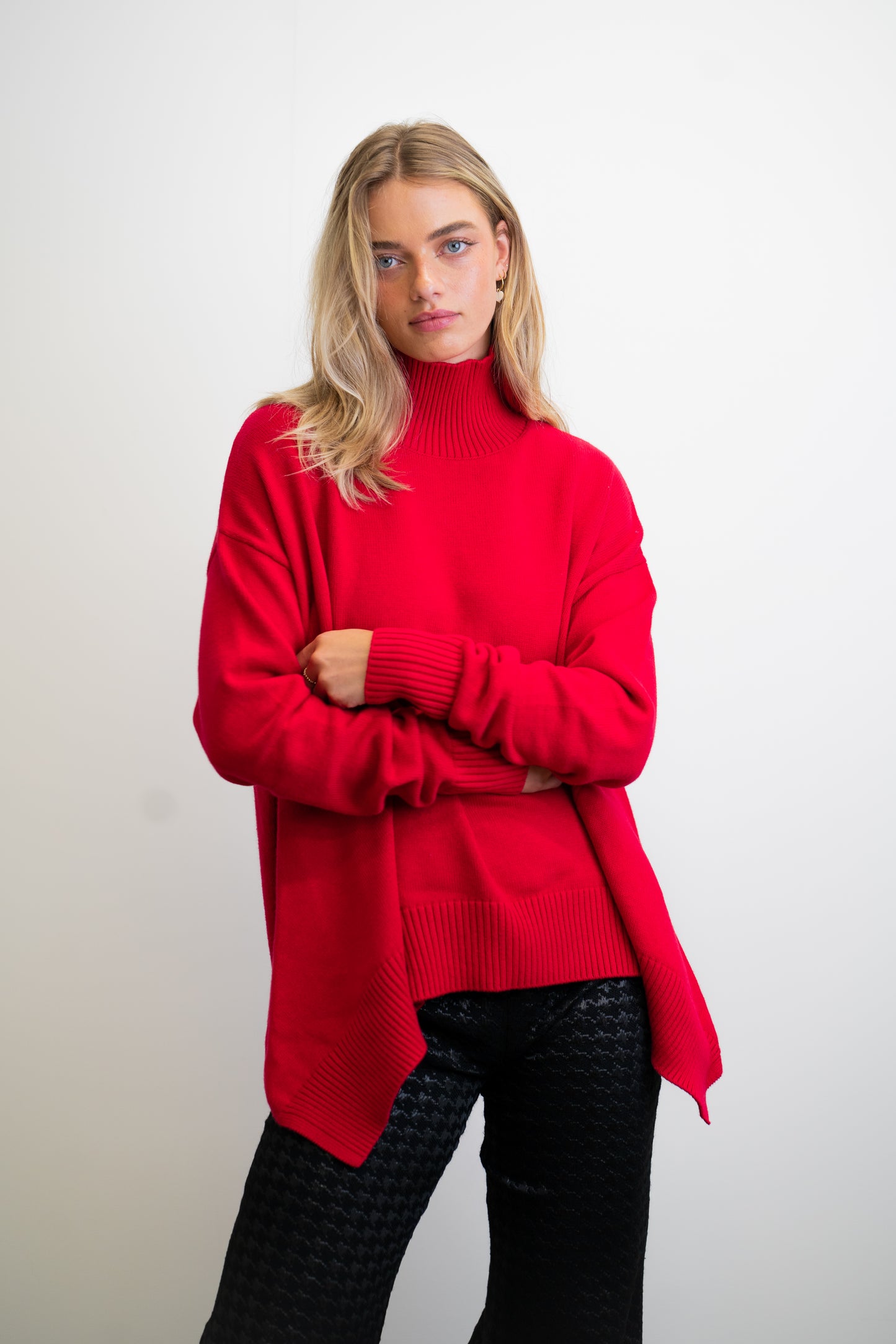 Ivy Cotton Cashmere Women's Knit Jumper - Red