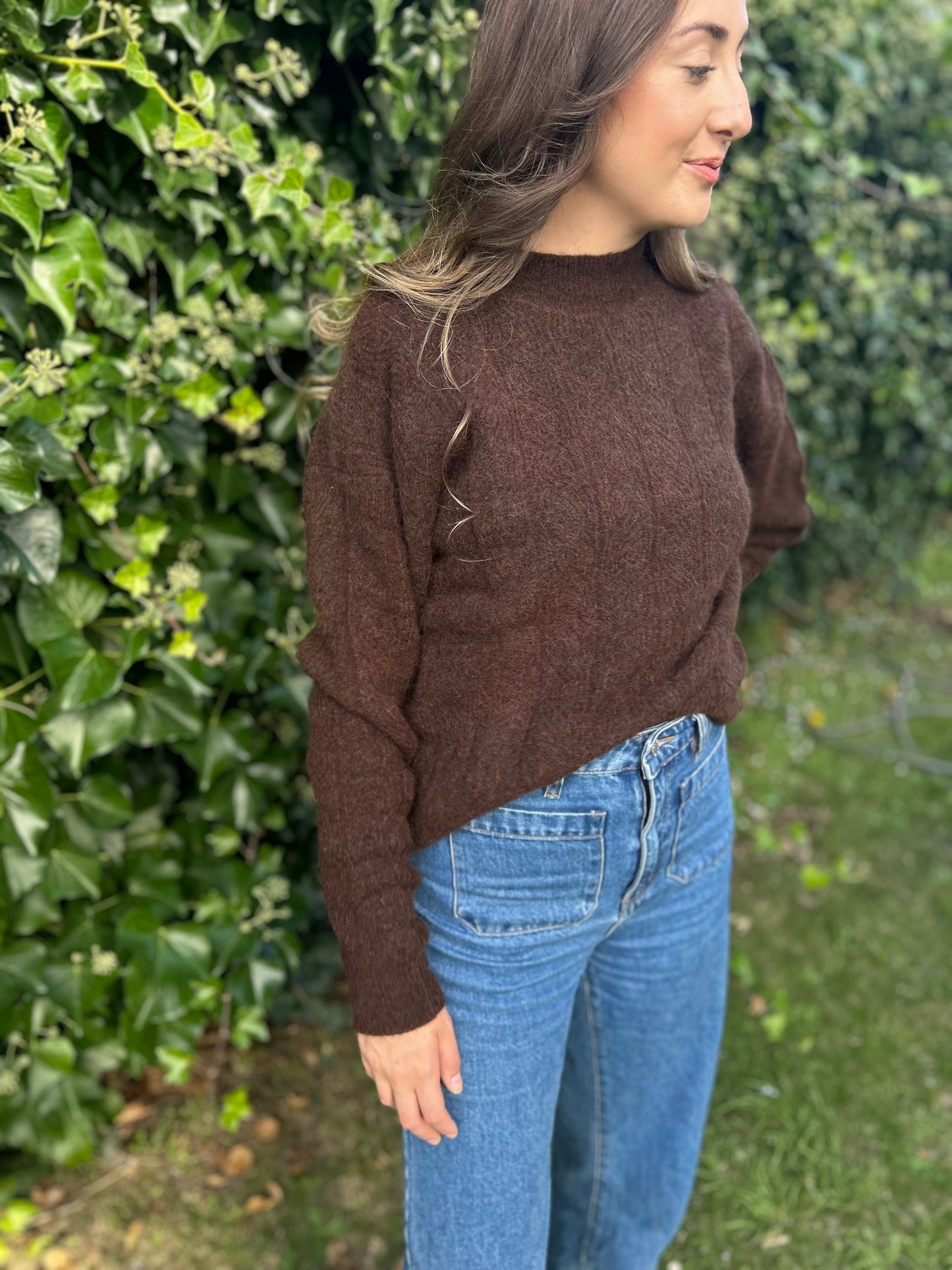 Beryl Mohair/Wool Women's Knit Jumper - Coffee