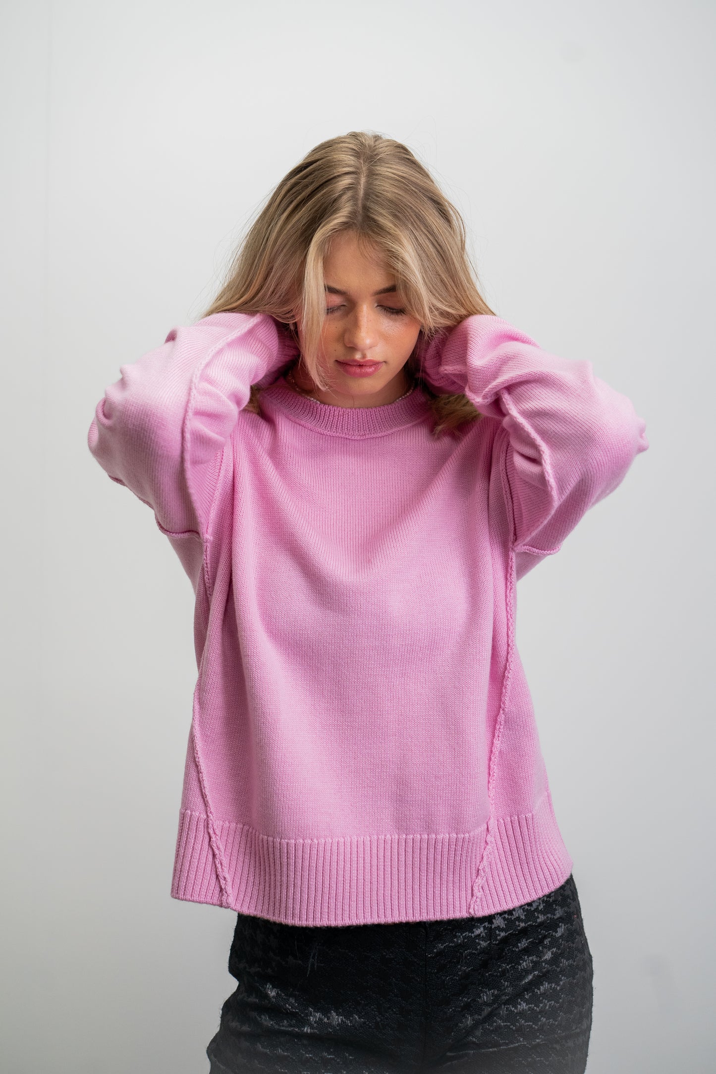 Margie Merino Wool Women's Knit Jumper - Pink