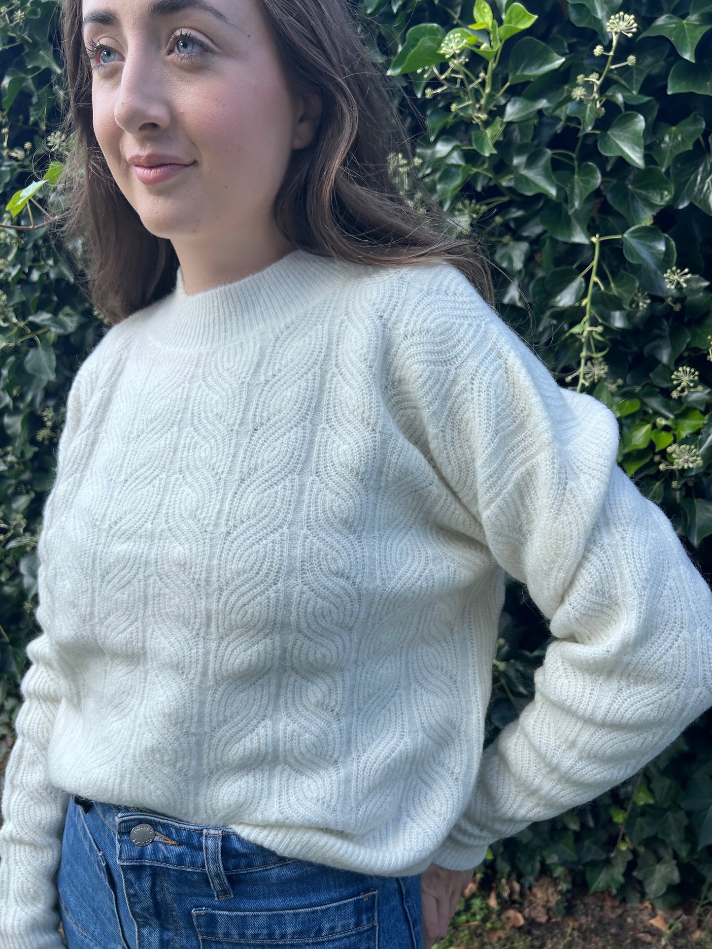 Beryl Mohair/Wool Women's Knit Jumper - Ivory