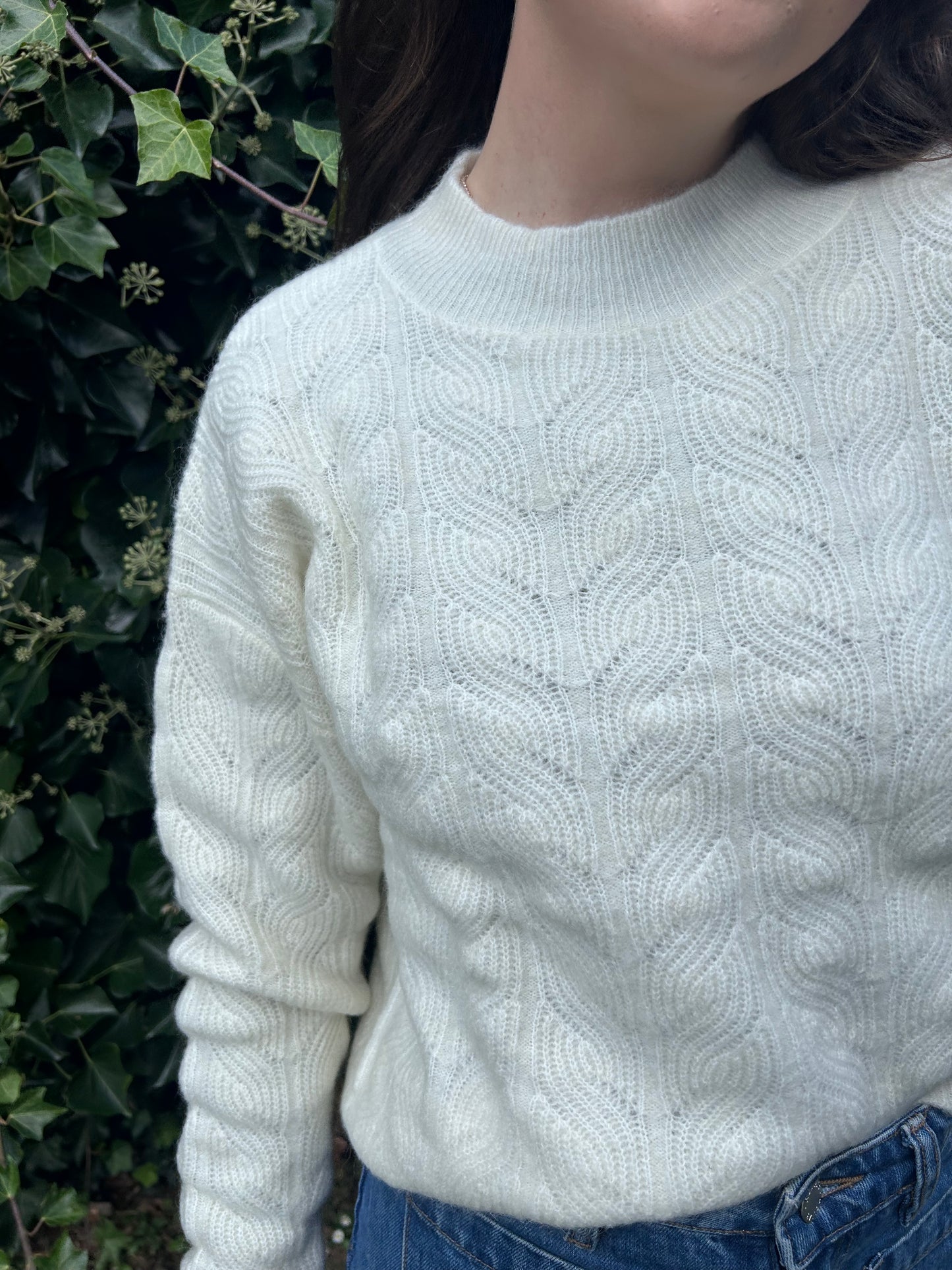 Beryl Mohair/Wool Women's Knit Jumper - Ivory