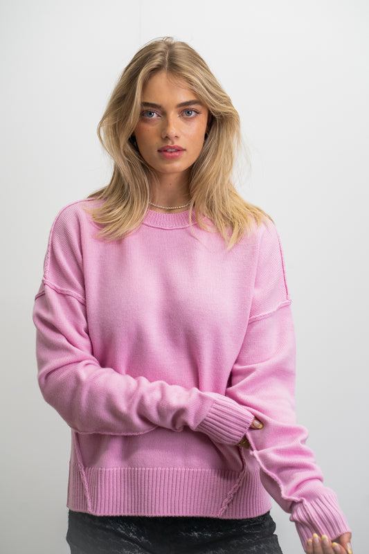 Margie Merino Wool Women's Knit Jumper - Pink