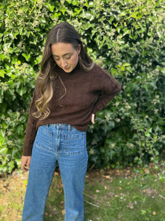 Beryl Mohair/Wool Women's Knit Jumper - Coffee