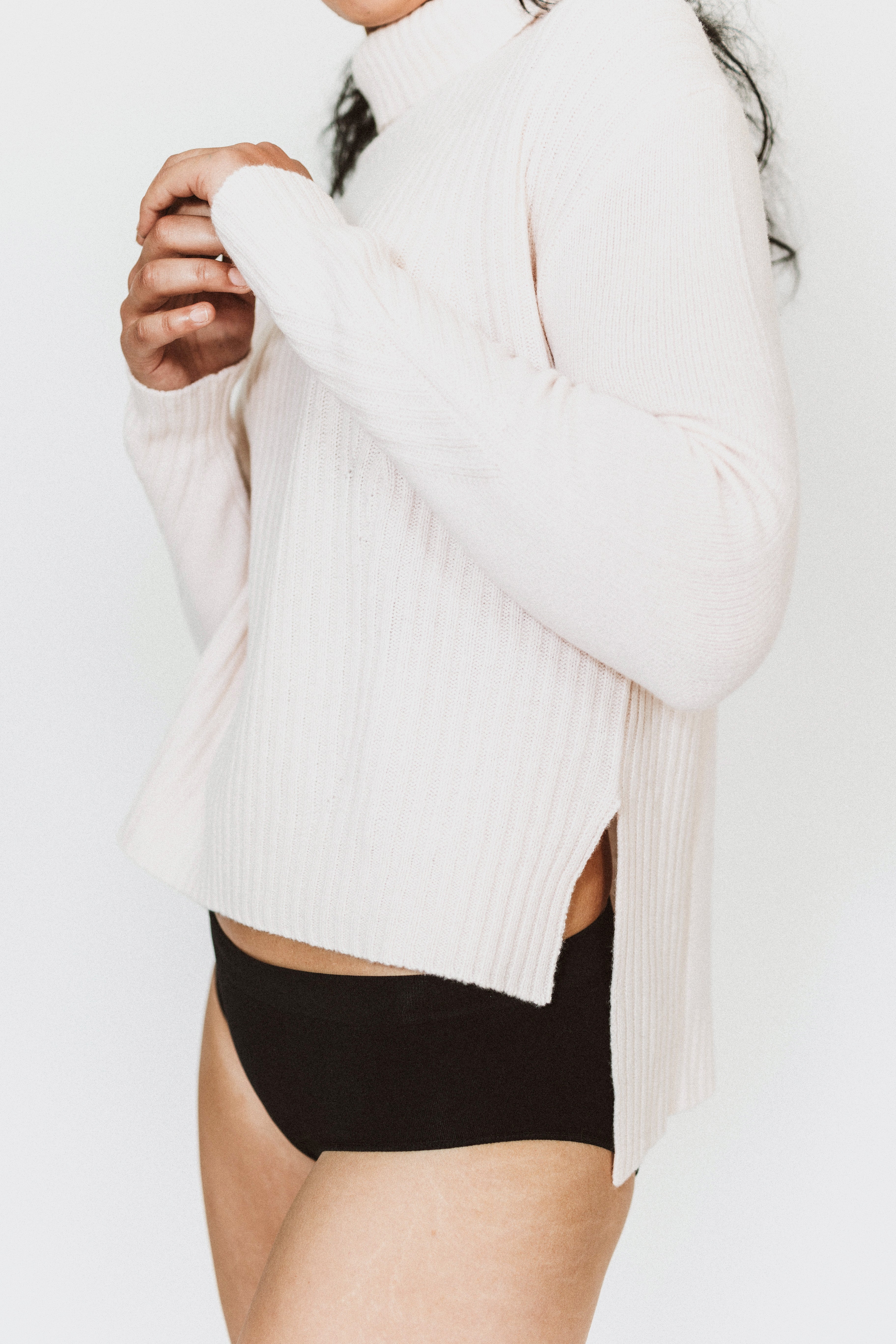 Pale pink outlet ribbed jumper